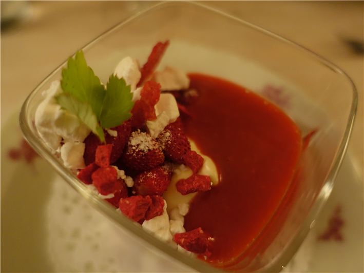 Alpine strawberry dessert